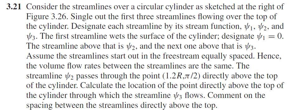 3.21 Consider the streamlines over a circular | Chegg.com