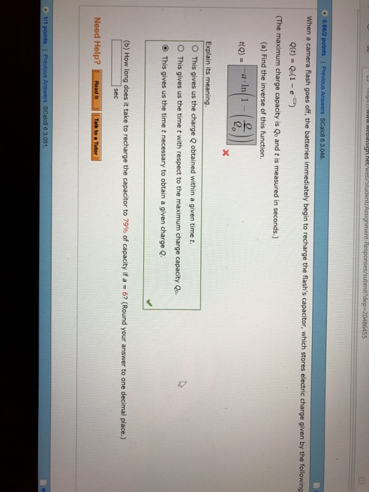 Solved Answers S 6.3.046. When a camera flash goes off, the | Chegg.com