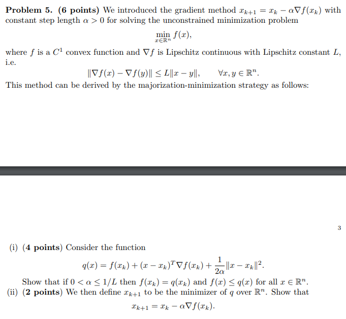 Solved Problem 5. (6 points) We introduced the gradient | Chegg.com