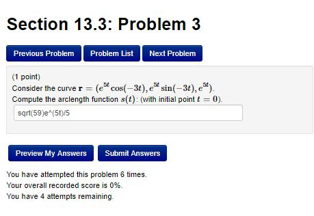 Solved Section 13.3: Problem 3 Previous Problem Problem List | Chegg.com