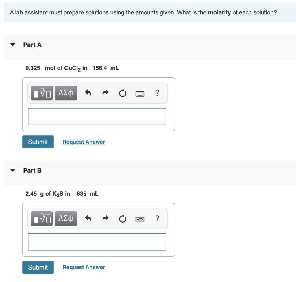 Solved A lab assistant must prepare solutions using the | Chegg.com