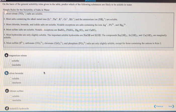 Solved On The Basis Of The General Solubility Rules Given In 3523