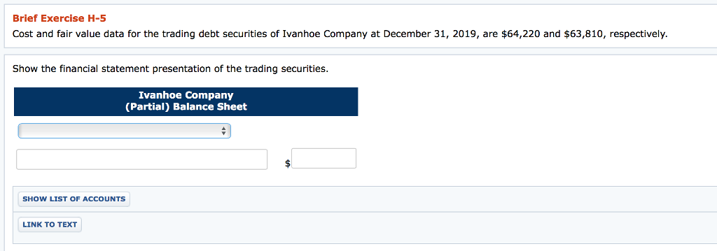 Solved Brief Exercise H-5 Cost and fair value data for the | Chegg.com