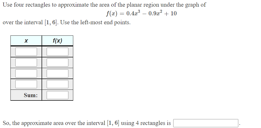 Solved Use four rectangles to approximate the area of the | Chegg.com