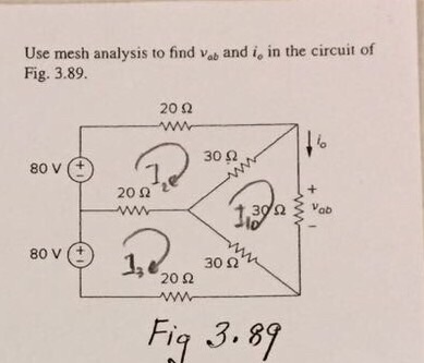 Solved Use Mesh Analysis To Find V_ab And I_o In The Circuit | Chegg.com