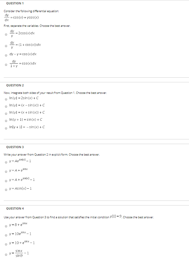 Solved QUESTION 1 Consider the following differential | Chegg.com