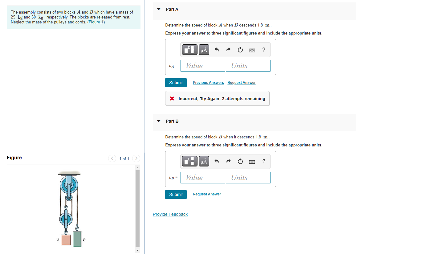 Solved The Assembly Consists Of Two Blocks A And B Which | Chegg.com