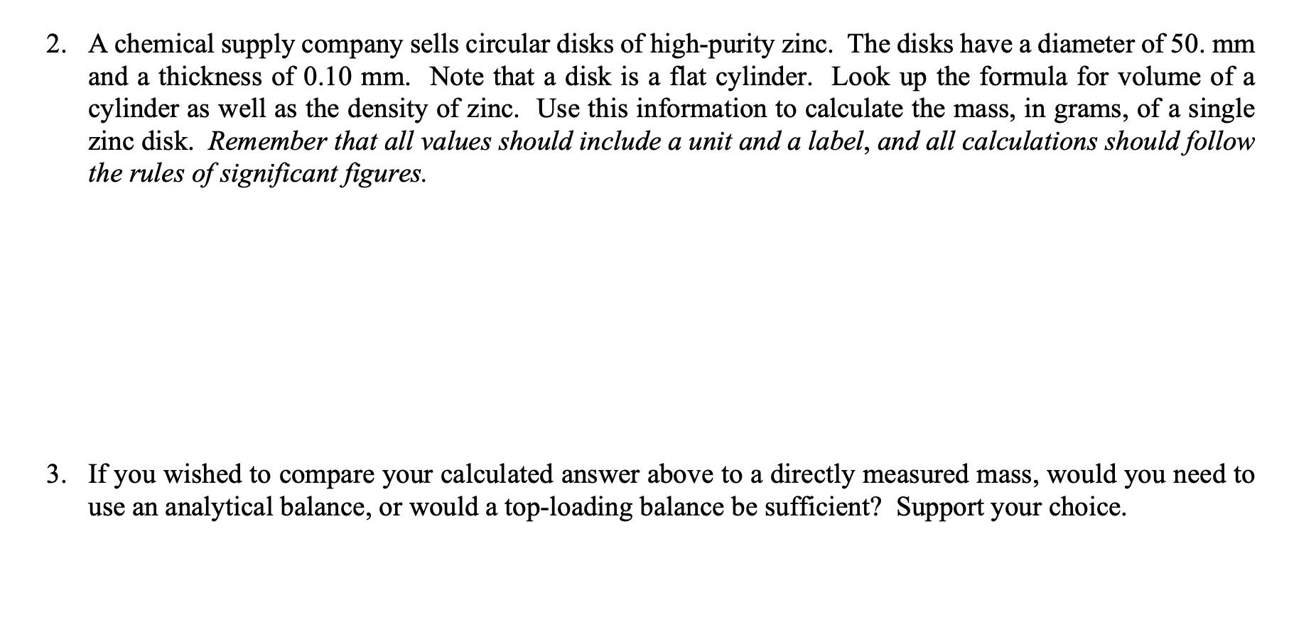 Solved A chemical supply company sells circular disks of