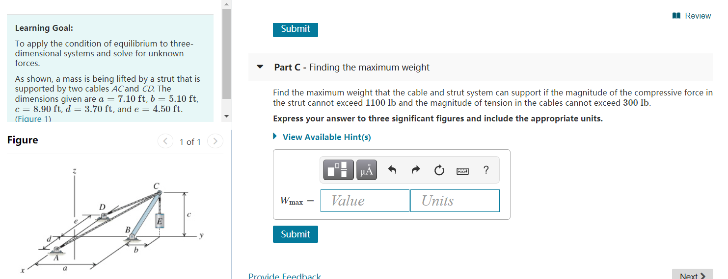 Solved Learning Goal: To apply the condition of equilibrium | Chegg.com