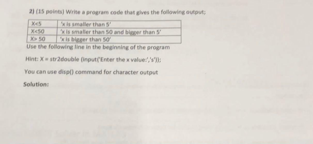 Solved 1) (15 points) Write a for loop program that | Chegg.com