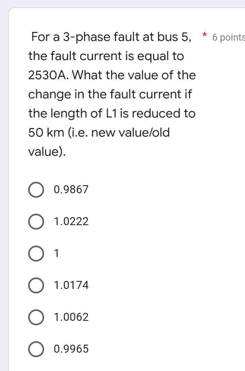 Solved For a 3-phase fault at bus 5, * 6 points the fault | Chegg.com