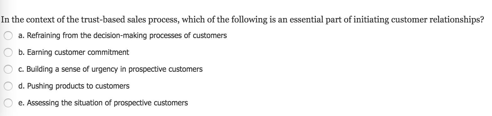 Solved Personal selling is: O a. a one-way form of | Chegg.com