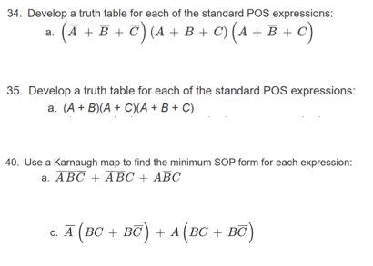 Solved 34. Develop a truth table for each of the standard | Chegg.com