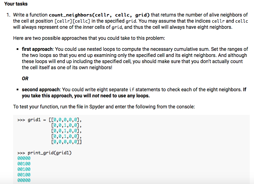 Solved To test your function, run the file in Spyder and | Chegg.com