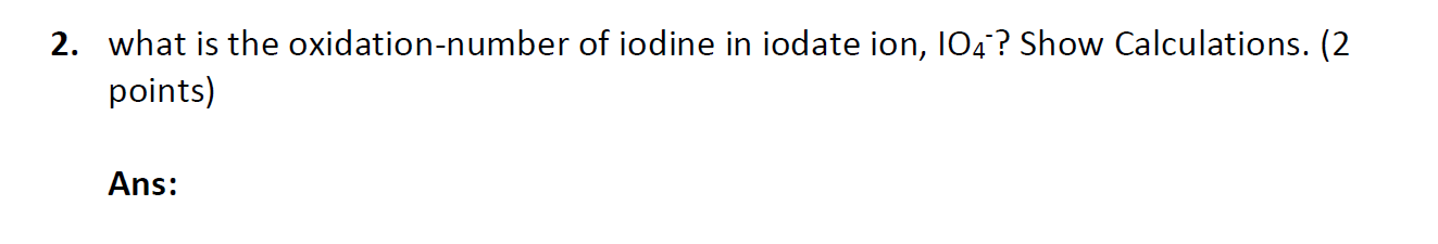 what is the oxidation number of iodine in iodate io3