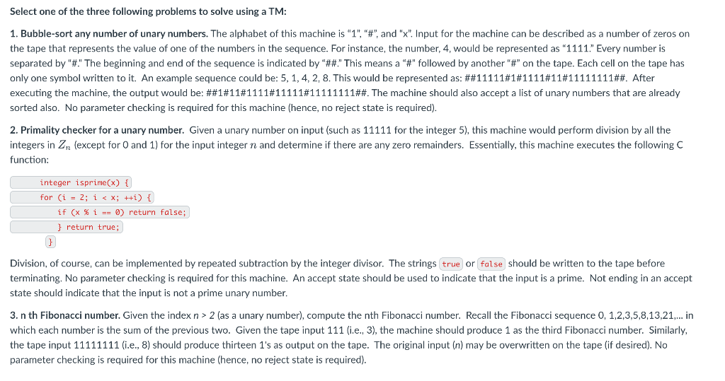 Select one of the three following problems to solve | Chegg.com