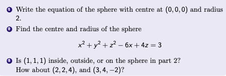 how to find centre of sphere