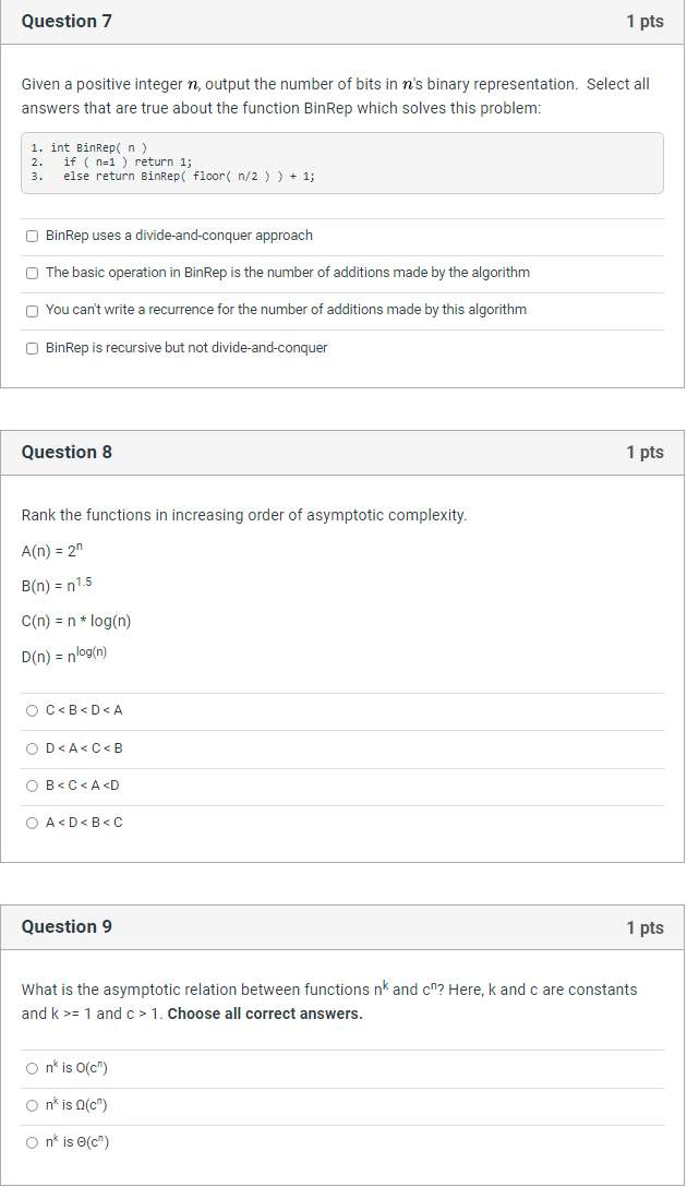 Solved Question 7 1 pts Given a positive integer n, output | Chegg.com