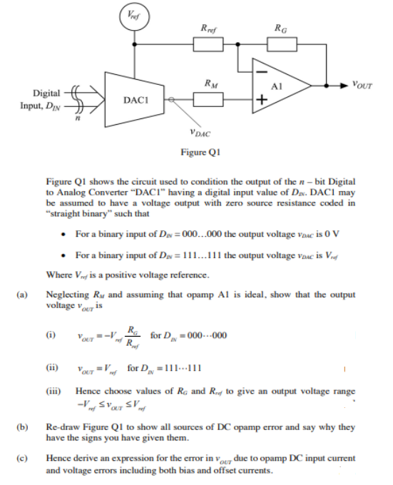 Solved Figure Q1 shows the circuit used to condition the | Chegg.com