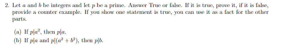 Solved 2. Let A And B Be Integers And Let P Be A Prime. | Chegg.com