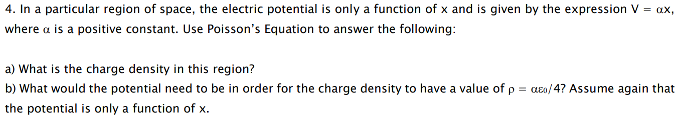 Solved 4. In a particular region of space, the electric | Chegg.com