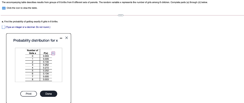 Solved The accompanying table describes results from groups | Chegg.com