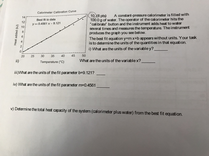 Solved A constantpressure calorimeter is filled with