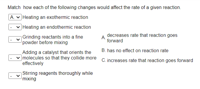 Solved Match how each of the following changes would affect | Chegg.com