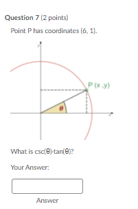 Solved Question 7 (2 points) Point P has coordinates (6, 1). | Chegg.com