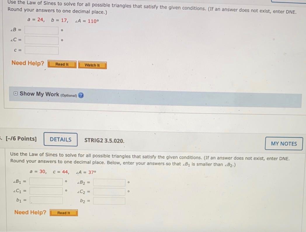 Solved Use The Law Of Sines To Solve For All Possible | Chegg.com