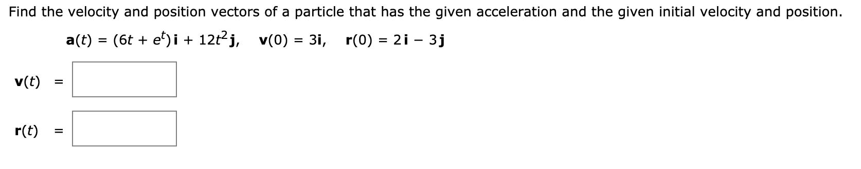 Solved Find the velocity and position vectors of a particle | Chegg.com