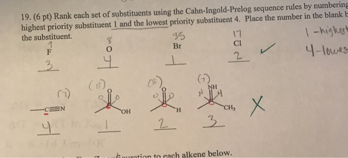 Solved Rank Each Set Of Substituents Using The