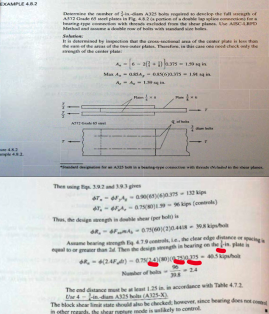 Solved EXAMPLE 4 8 2 Determine The Number Of in diam A325 Chegg