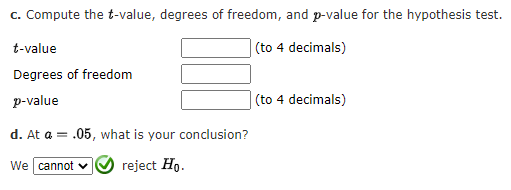 Solved Part d Significance Level (Alpha) 0.05The comparisons | Chegg.com