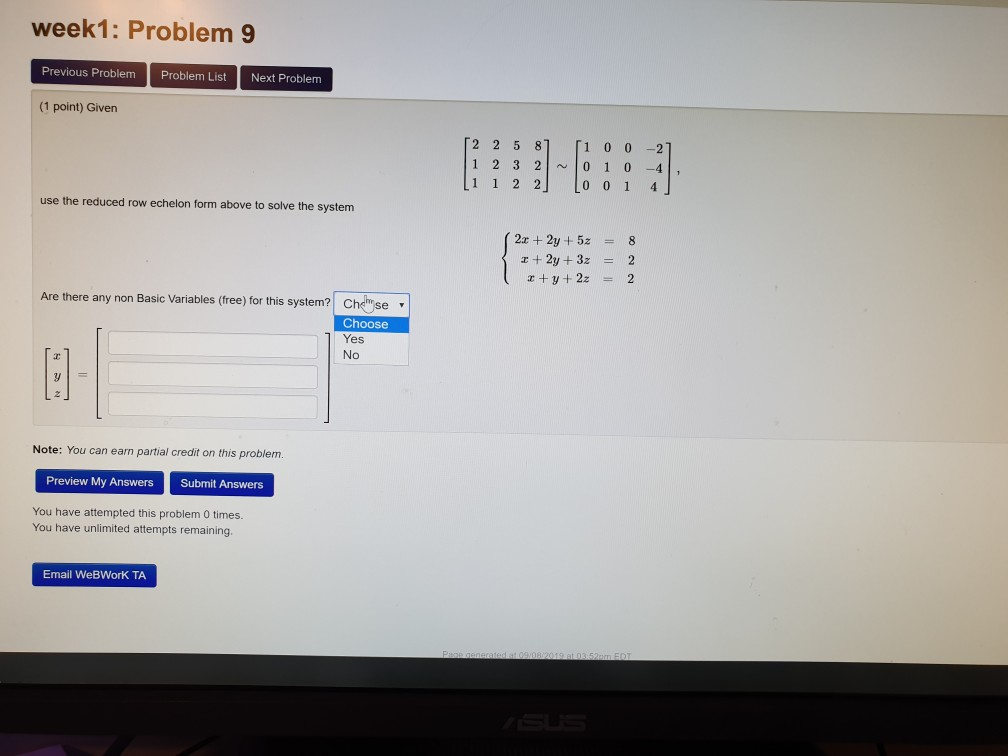 Solved week1: Problem 9 Previous Problem Problem List Next | Chegg.com