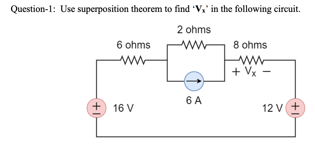 Solved Question-1: Use superposition theorem to find ‘Va’ in | Chegg.com