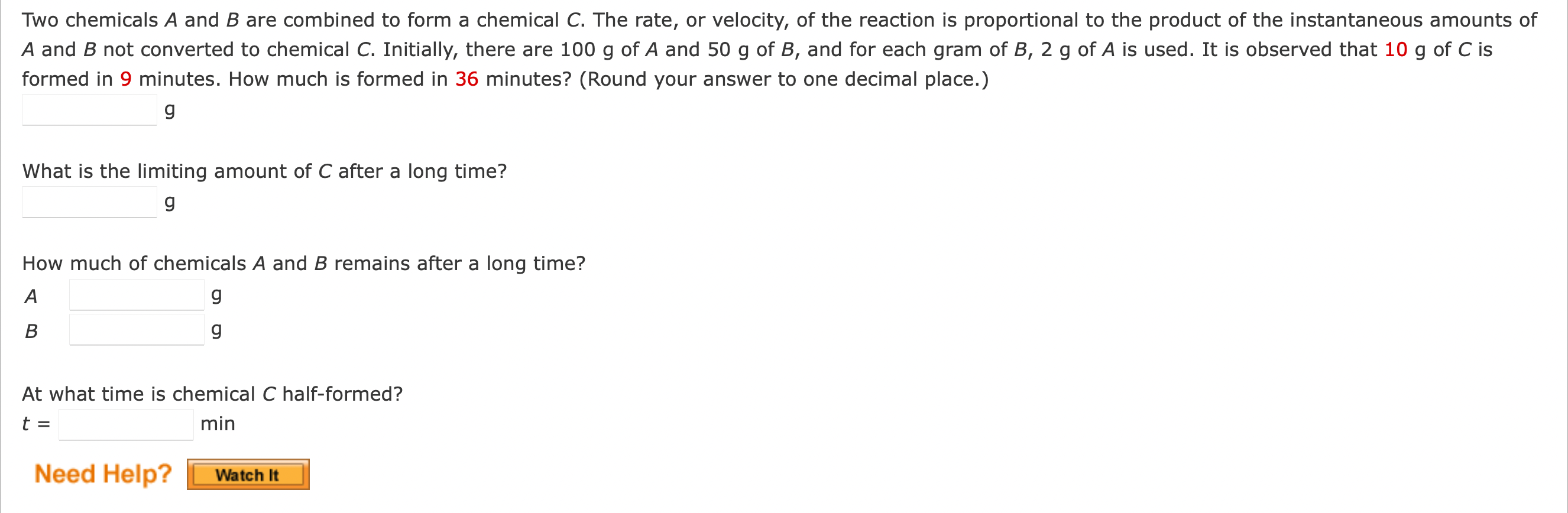 Solved Two Chemicals A And B Are Combined To Form A Chemical | Chegg.com