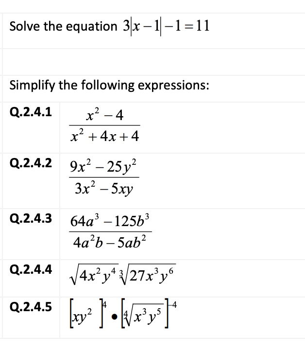 solve the following equation 2x 3 11
