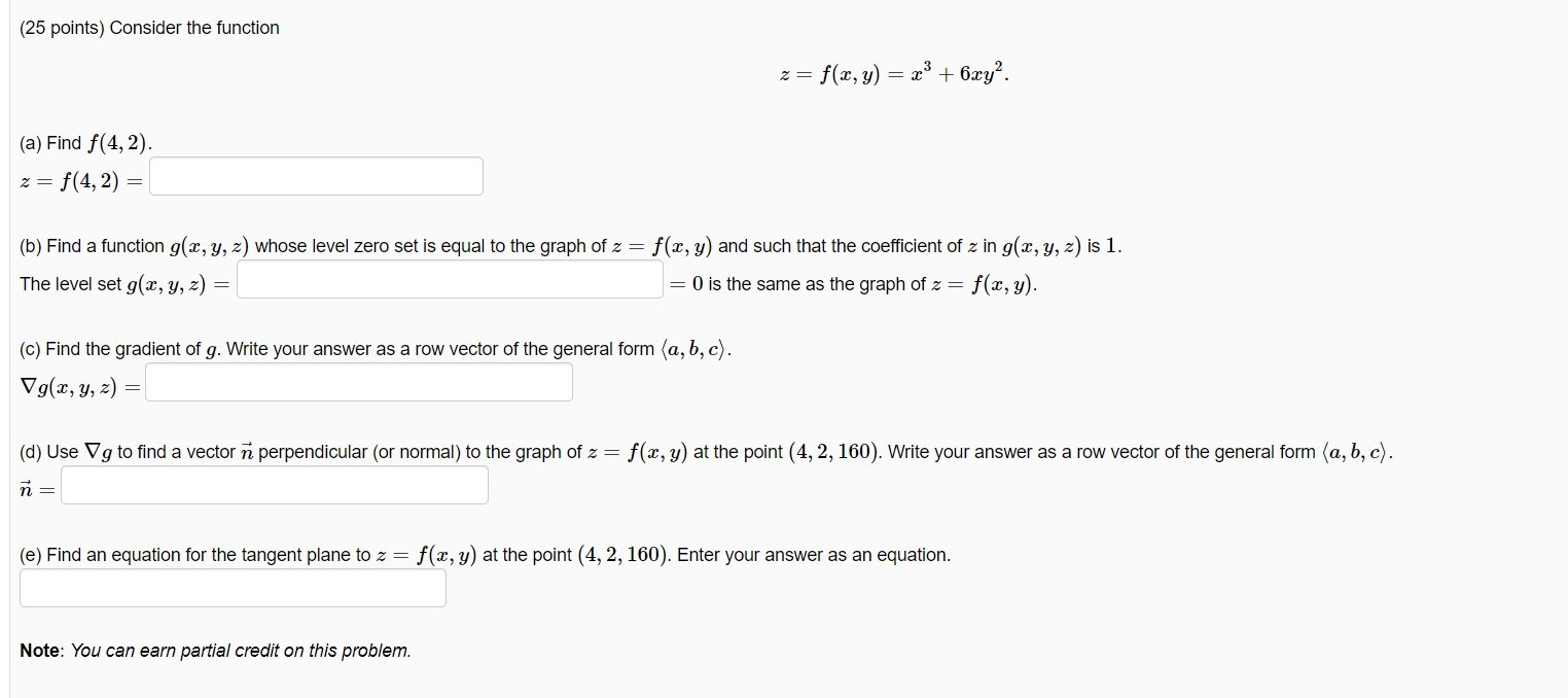 Solved 25 Points Consider The Function Z F Y X3 Chegg Com