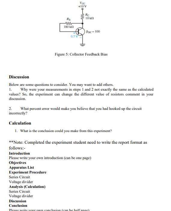 Solved Lab report Experiment 3 BJT Circuit *experiment