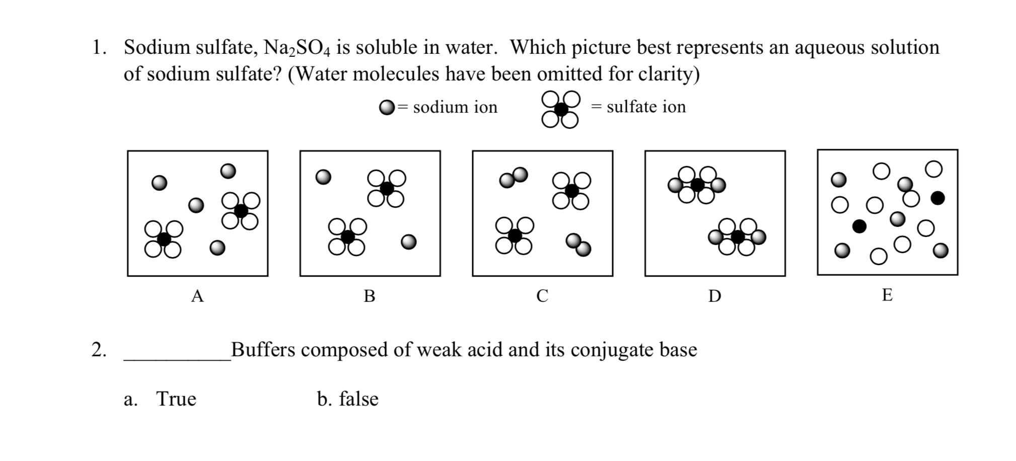 Solved 1. Sodium sulfate, Na2SO4 is soluble in water. Which | Chegg.com