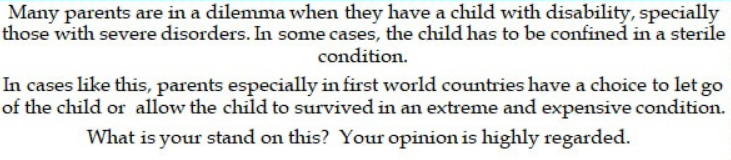 Solved Many parents are in a dilemma when they have a child | Chegg.com