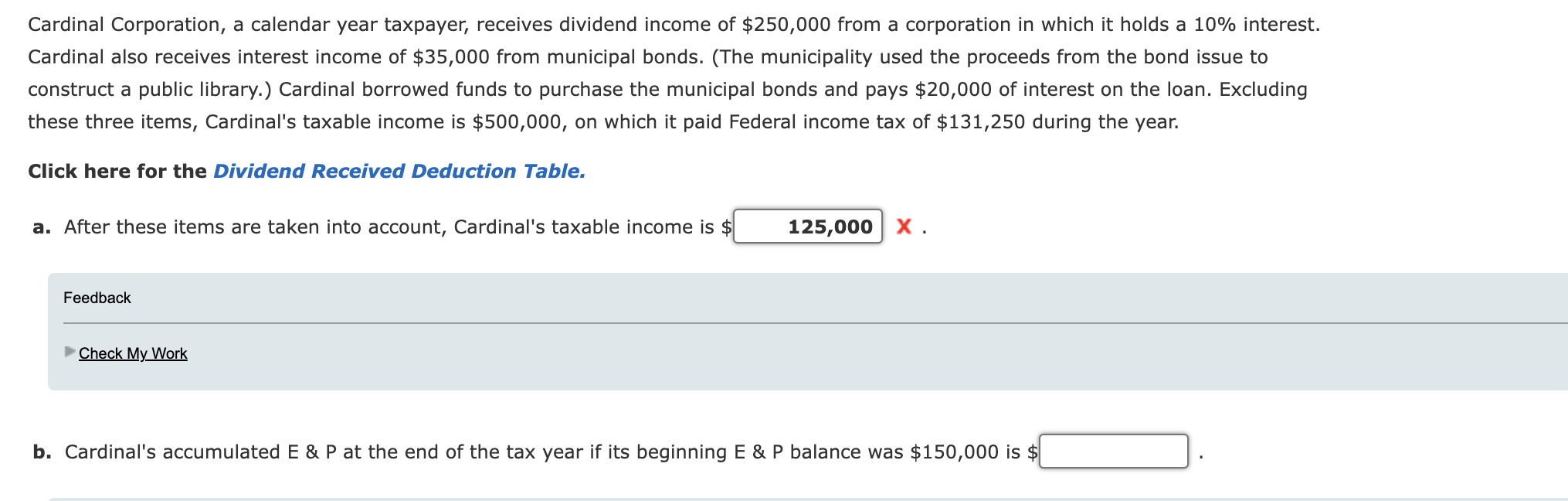 Solved Cardinal Corporation, a calendar year taxpayer,