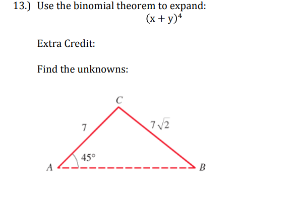 Solved 13.) Use the binomial theorem to expand: (x + y)4 | Chegg.com