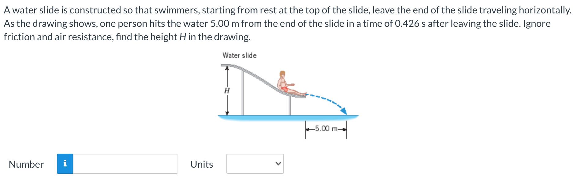 Solved A water slide is constructed so that swimmers, | Chegg.com