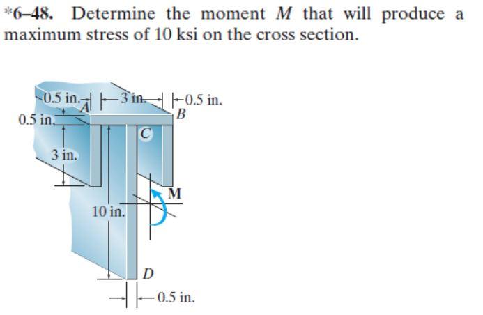 Solved *6-48. Determine the moment M that will produce a | Chegg.com
