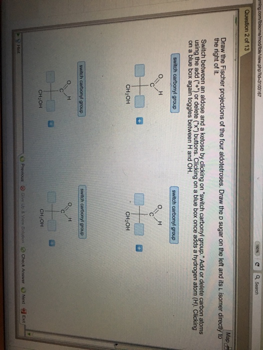 Draw the Fischer projections of the four