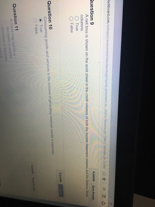Solved A net loss is shown on the work sheet in the credit