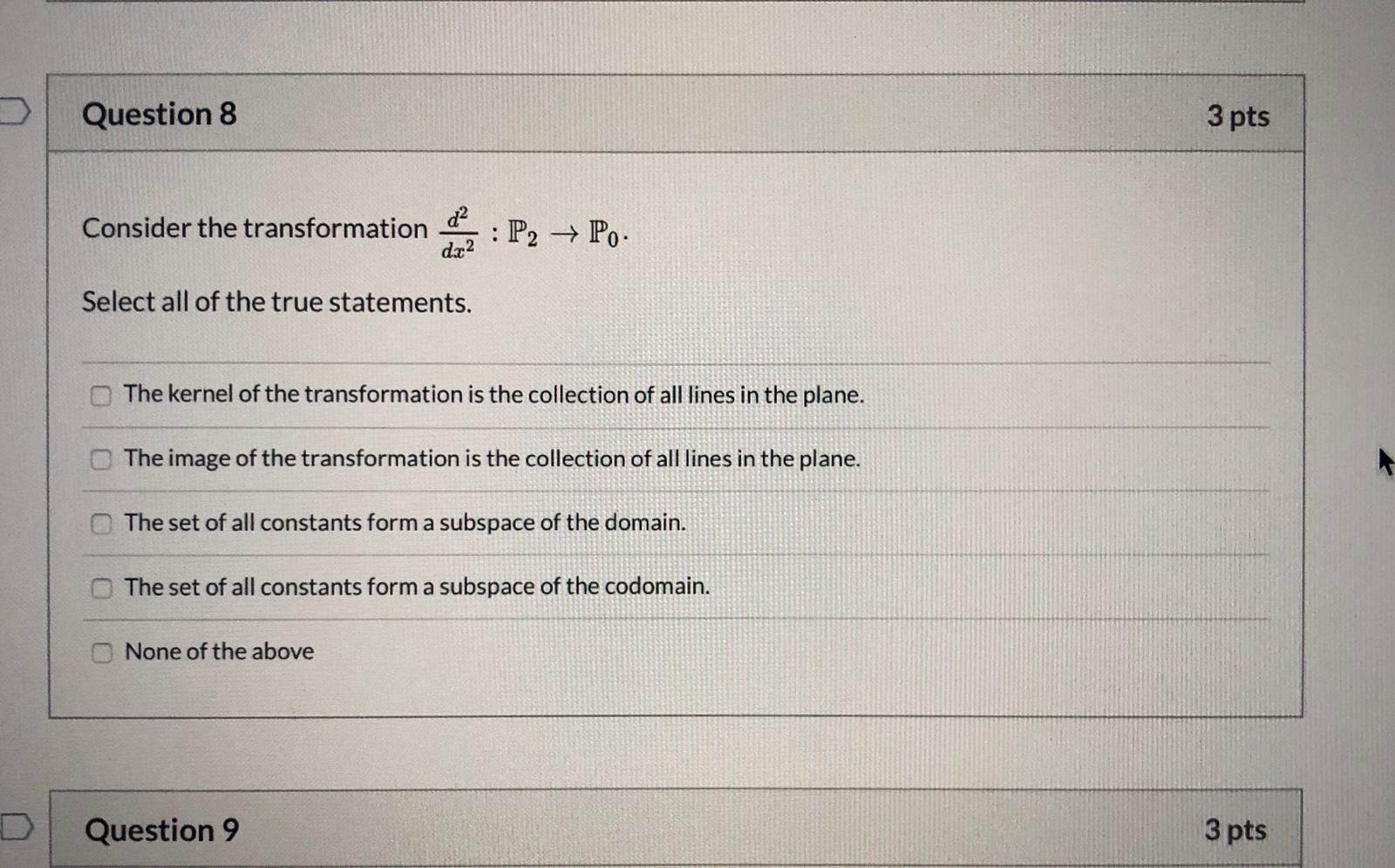 Solved Question 10 3 pts Which of the following is the | Chegg.com
