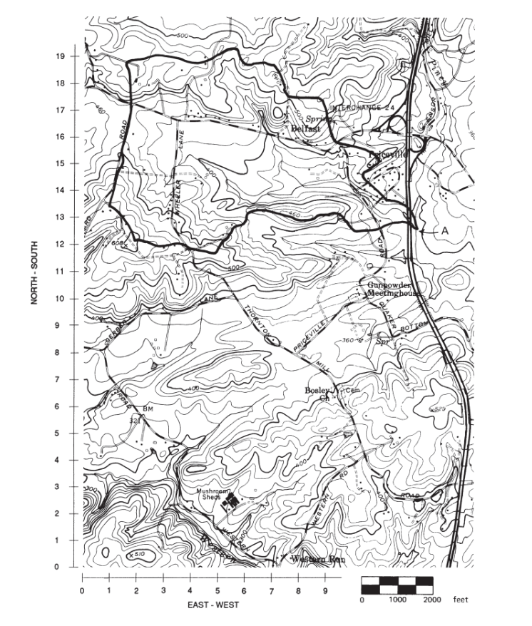 Solved Delineate the boundary of the watershed shown in